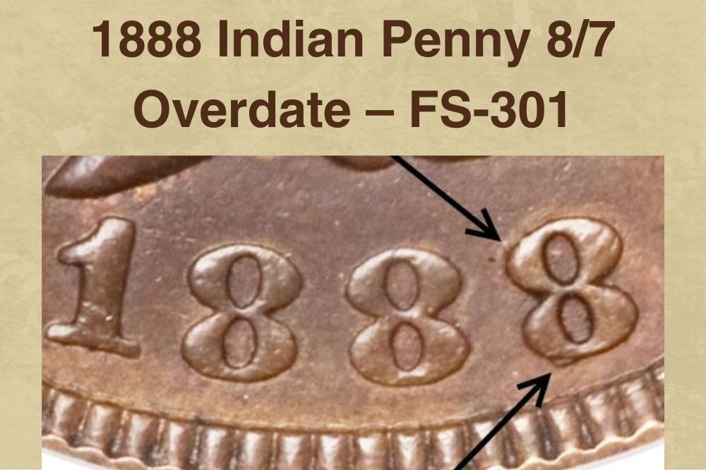 1888 Indian Penny 87 Overdate – FS-301