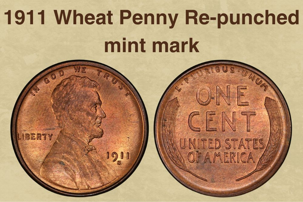 1911 Wheat Penny Re-punched mint mark