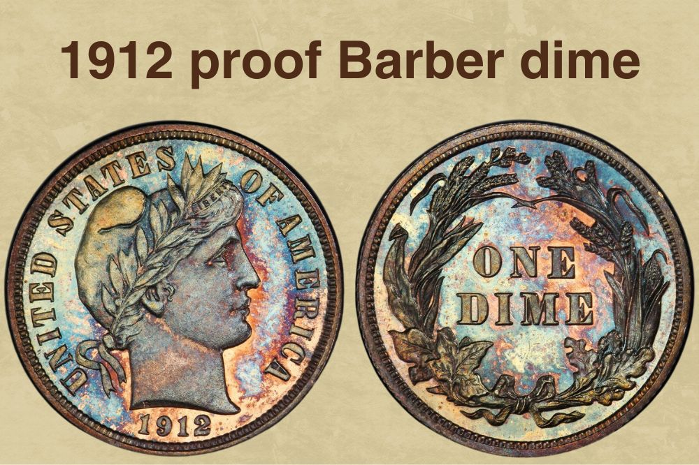 1912 proof Barber dime Value
