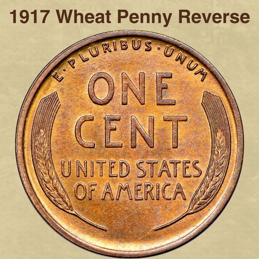 1917 Wheat Penny Reverse