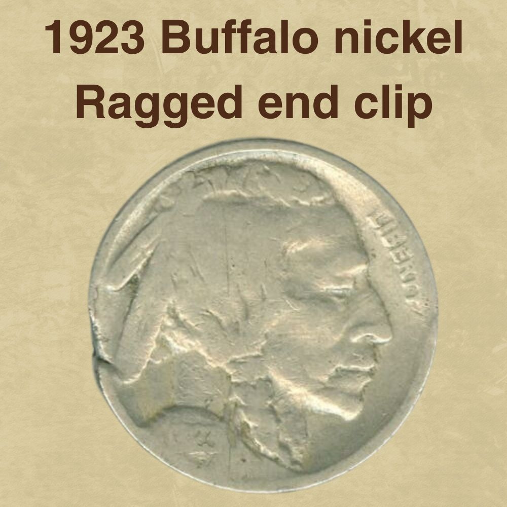 1923 Buffalo nickel Ragged end clip