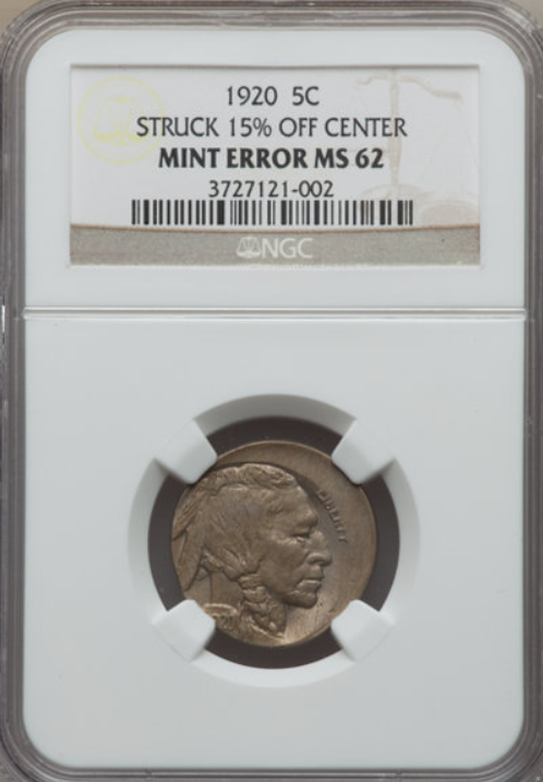 1928 (P) Buffalo Nickel Struck 15% Off-Centre