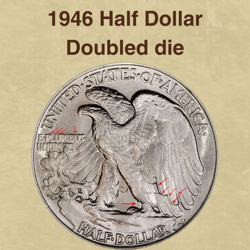 1946 Half Dollar Doubled die