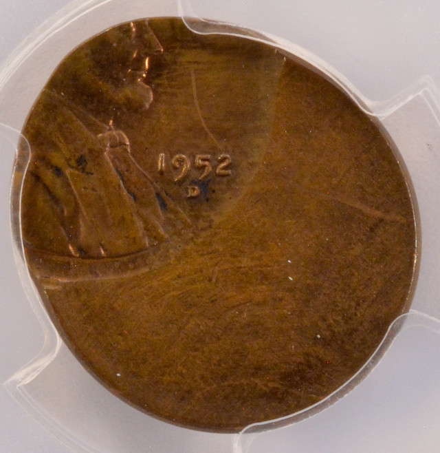 1952 Off-Center Strike Wheat Penny Error