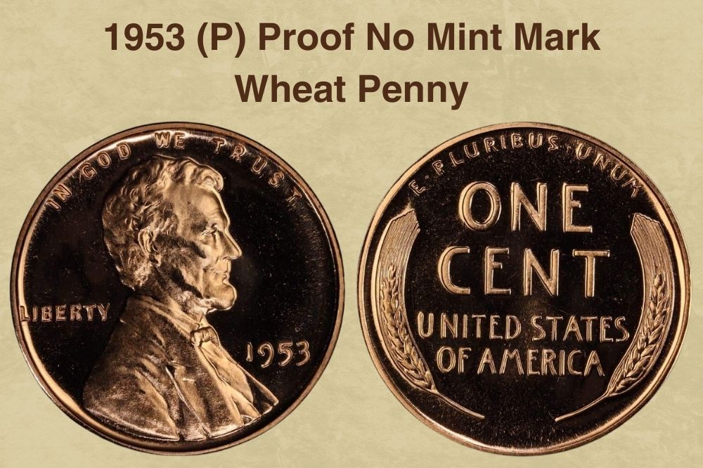 1953 (P) Proof No Mint Mark Wheat Penny