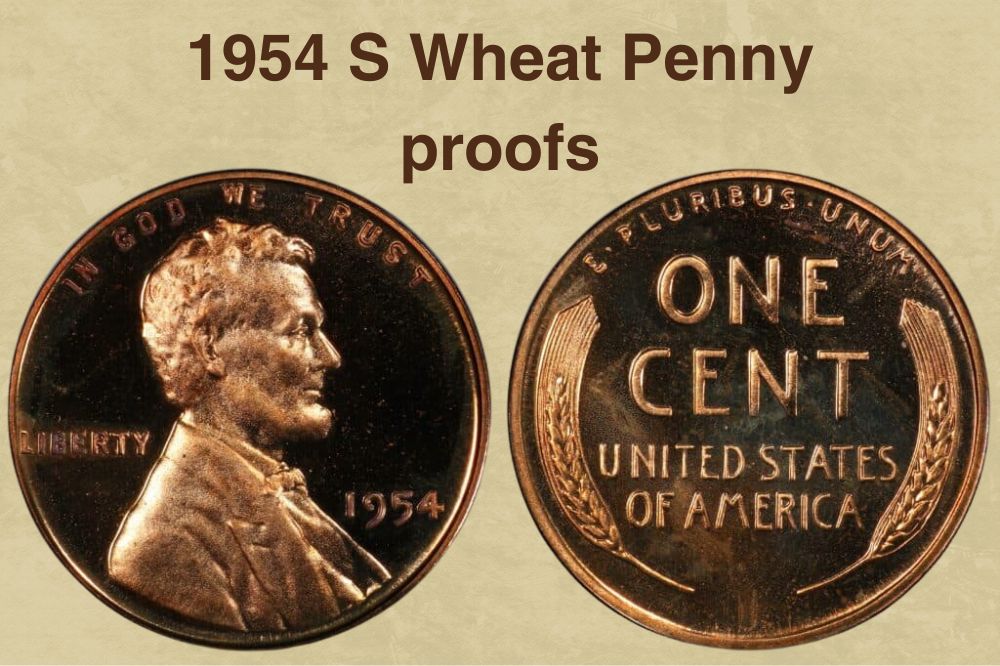 1954 S Wheat Penny proofs