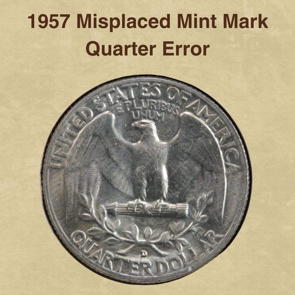 1957 Misplaced Mint Mark Quarter Error