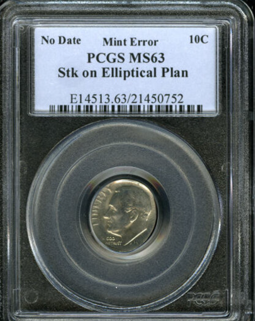 1961 (P) Dime Struck on an Elliptical Planchet