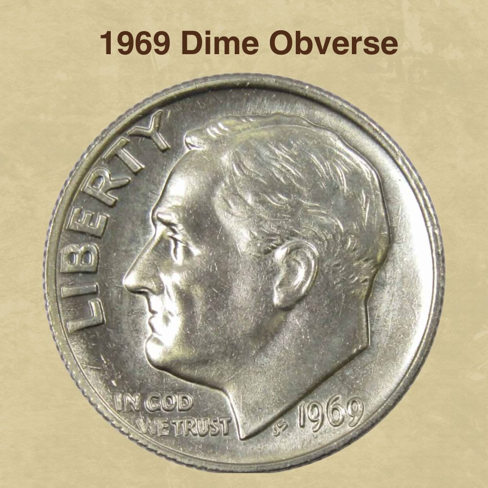  1969 Dime Obverse