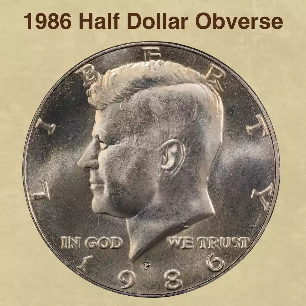 The Obverse of the 1986 Half Dollar