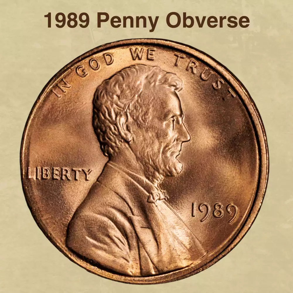 The Obverse of the 1989 Penny