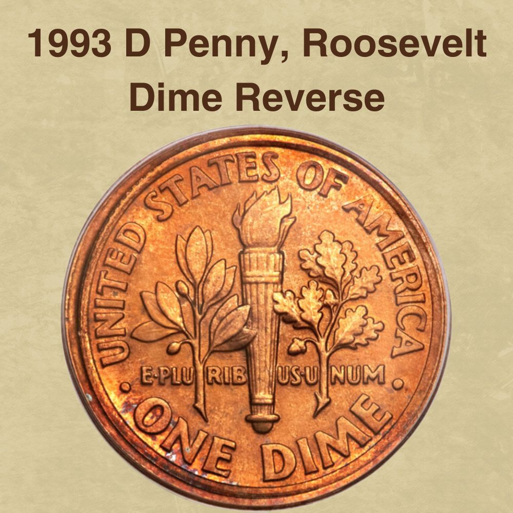 1993 D Penny, Roosevelt Dime Reverse