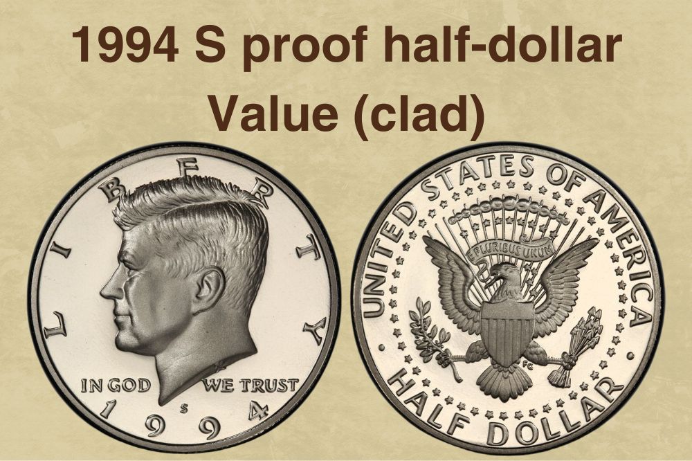 1994 S proof half-dollar Value (clad)