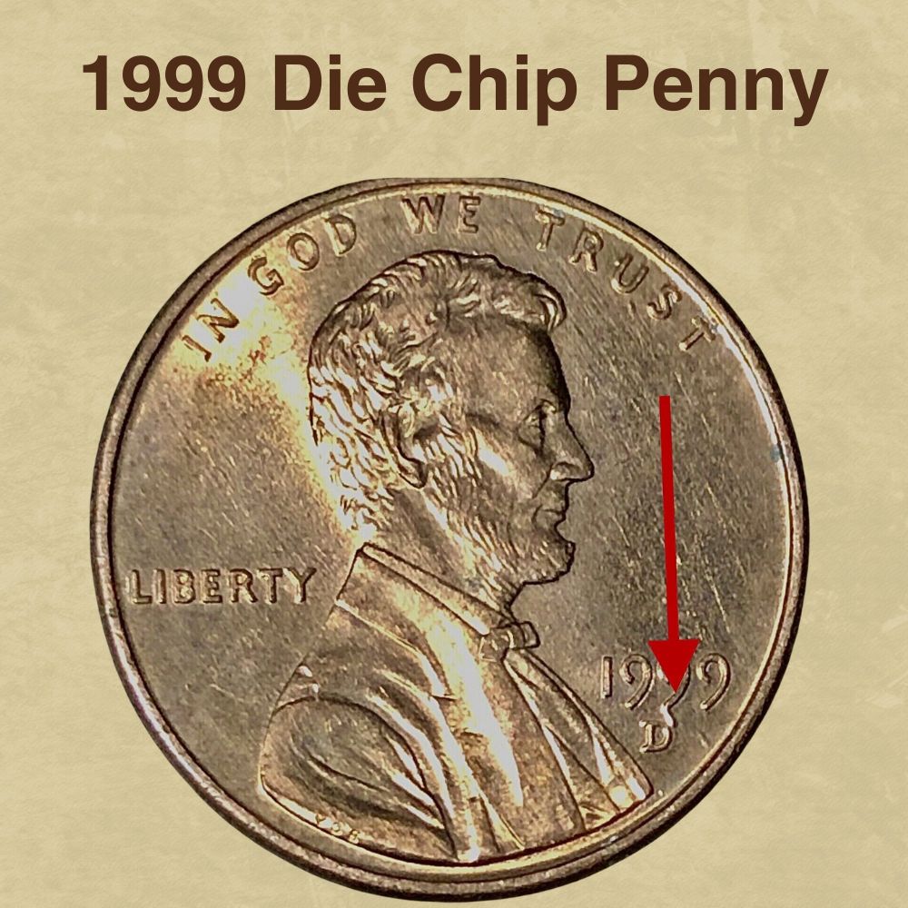1999 Die Chip Penny Error