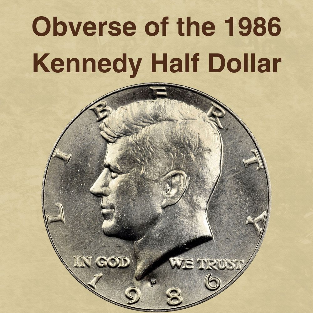 The Obverse of the 1986 Kennedy Half Dollar