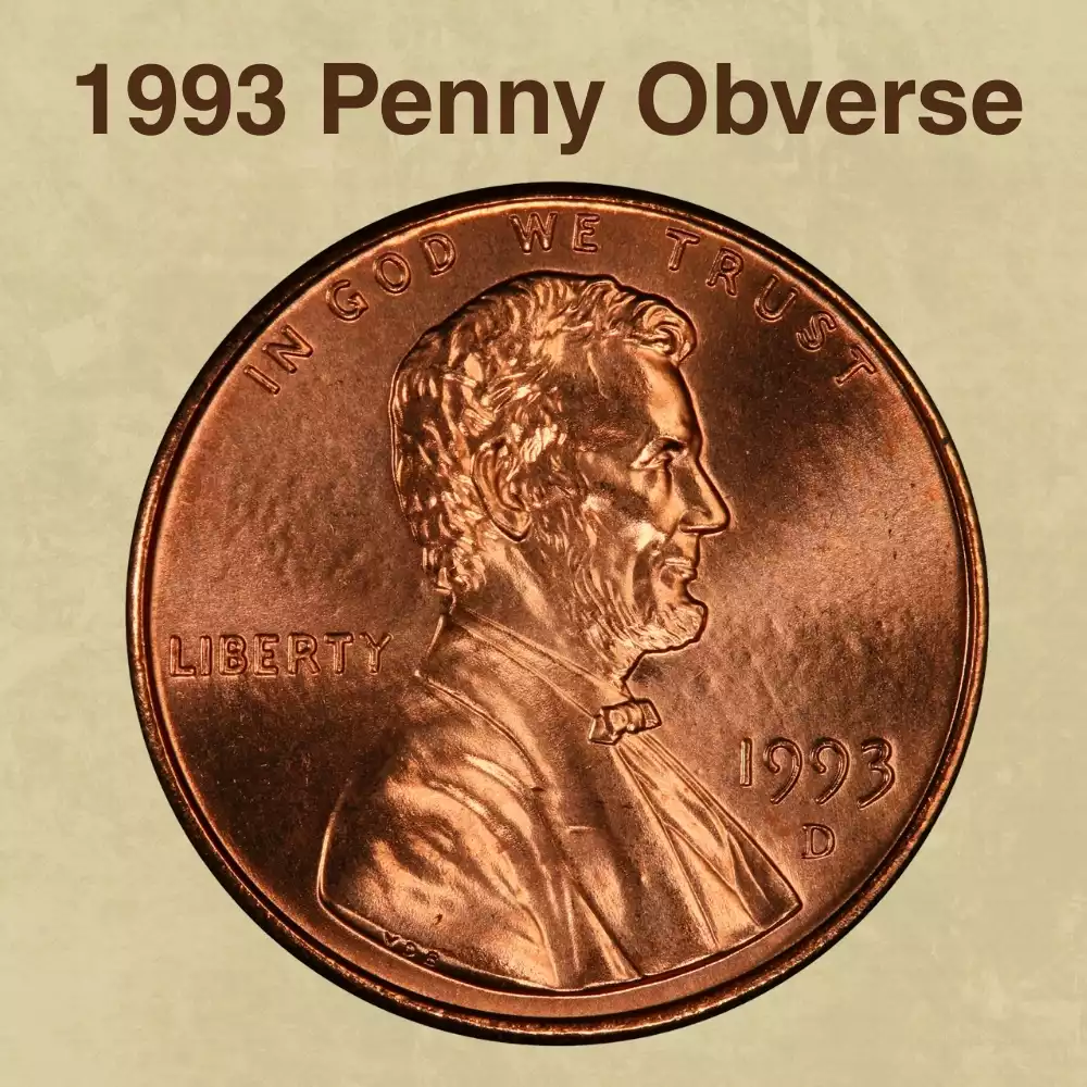 The Obverse of the 1993 Penny