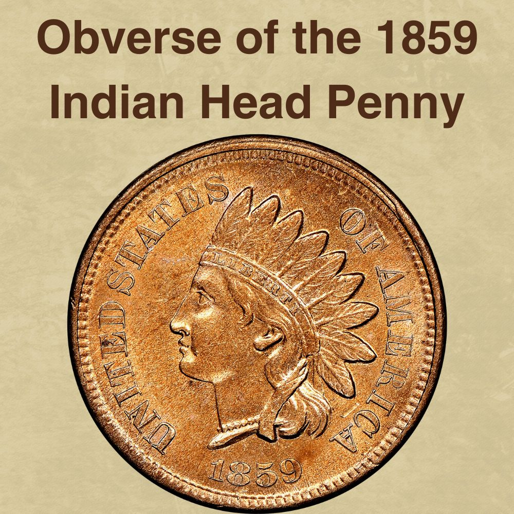 The obverse of the 1859 Indian Head Penny