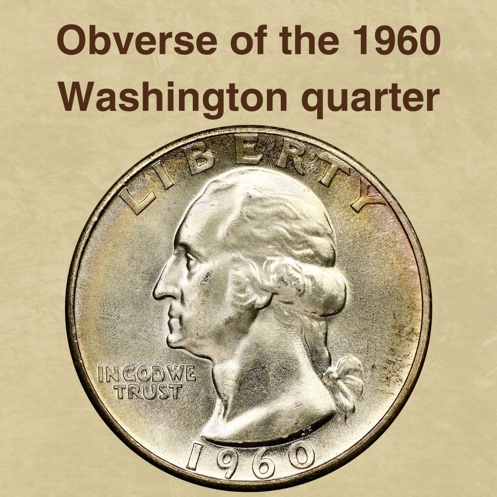 The obverse of the 1960 Washington quarter