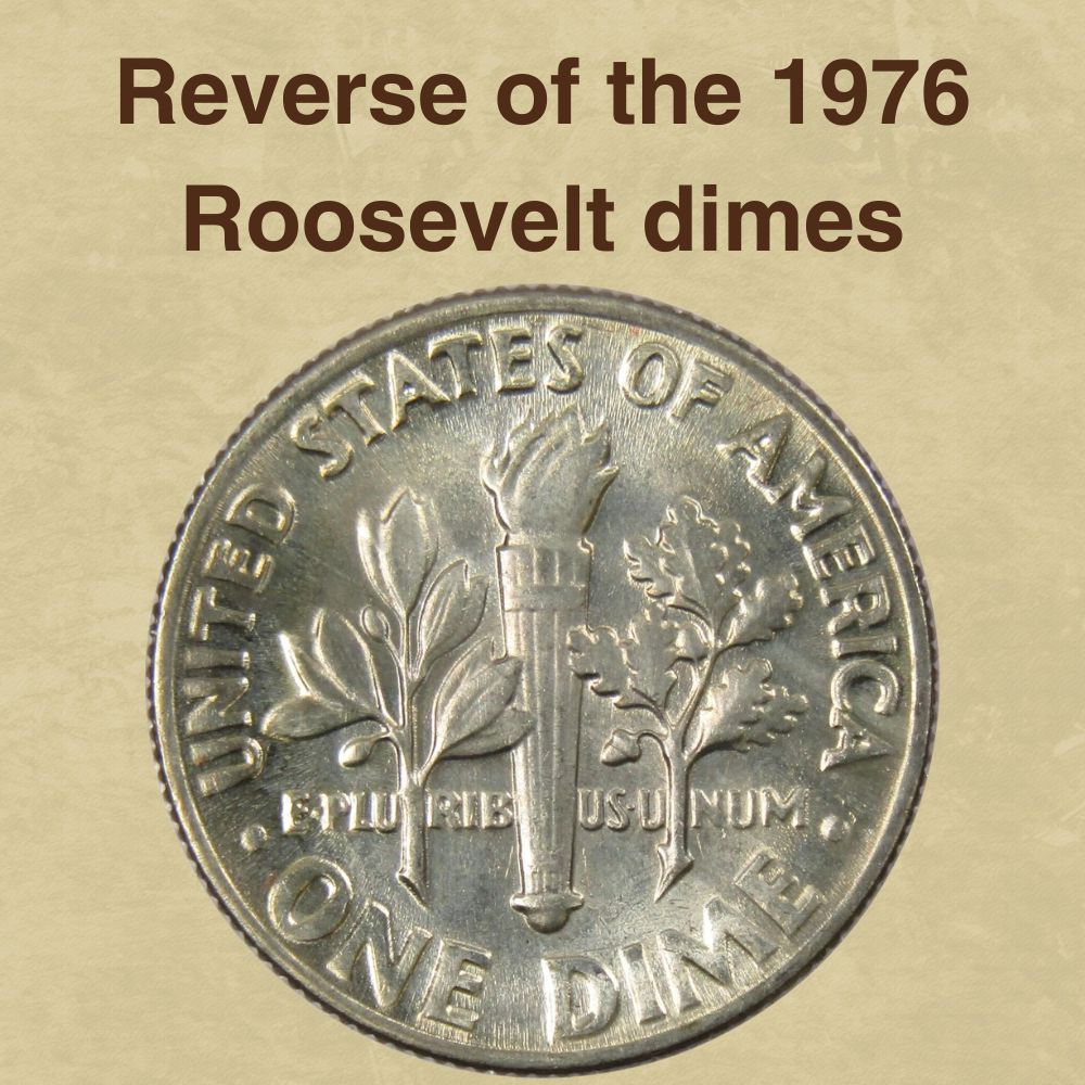 The reverse of the 1976 Roosevelt dimes