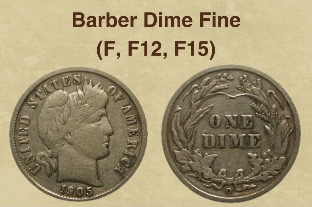 Barber Dime Fine (F, F12, F15)