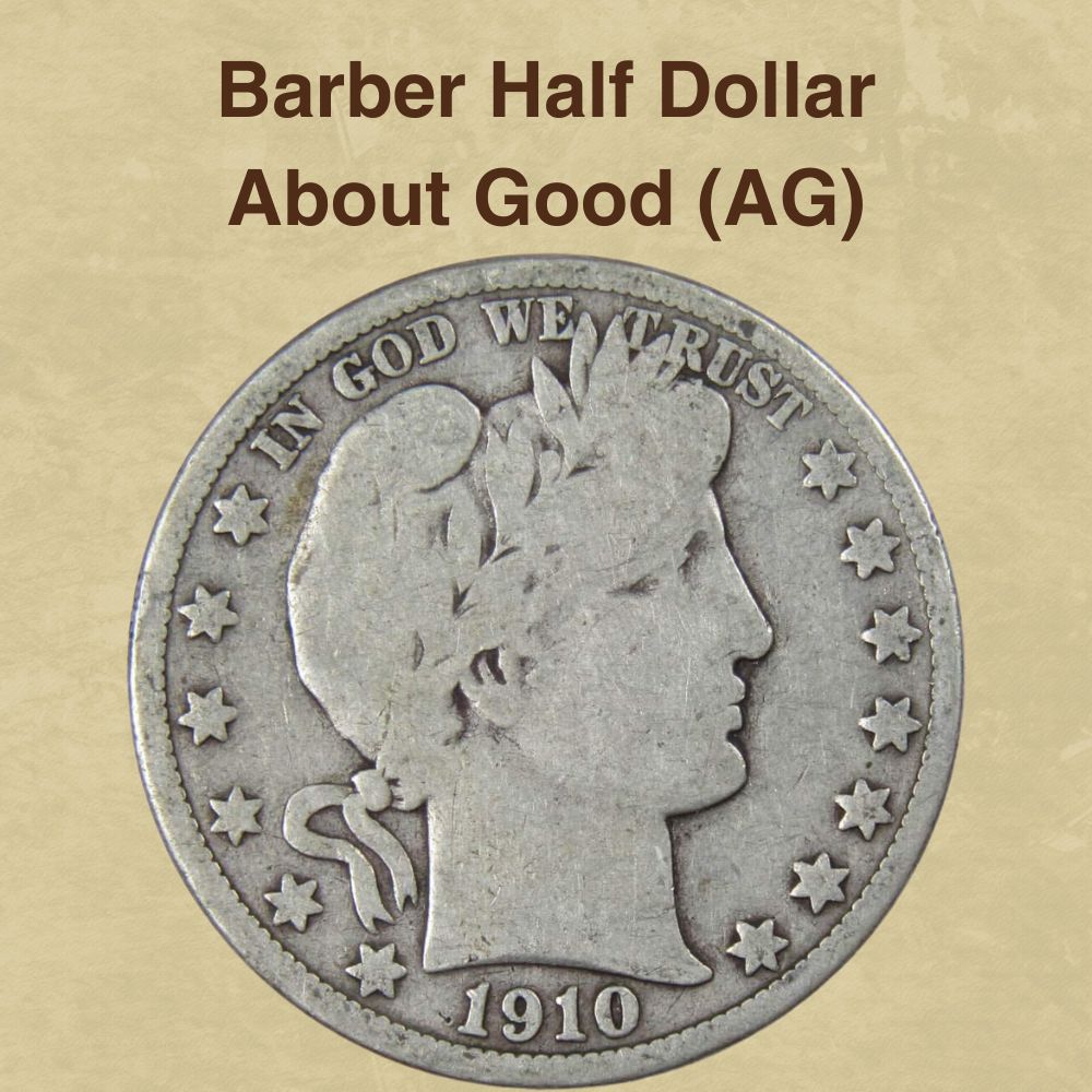 Barber Half Dollar About Good (AG)