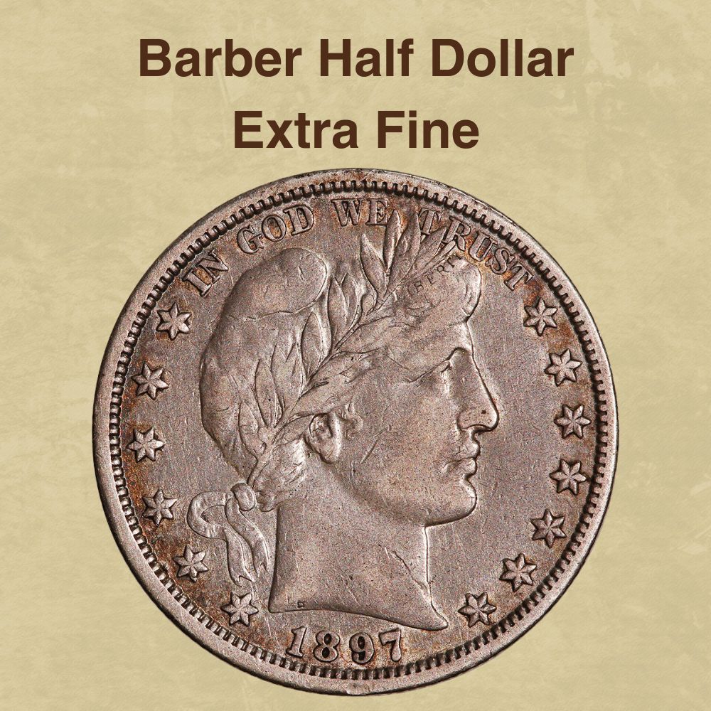 Barber Half Dollar Extra Fine