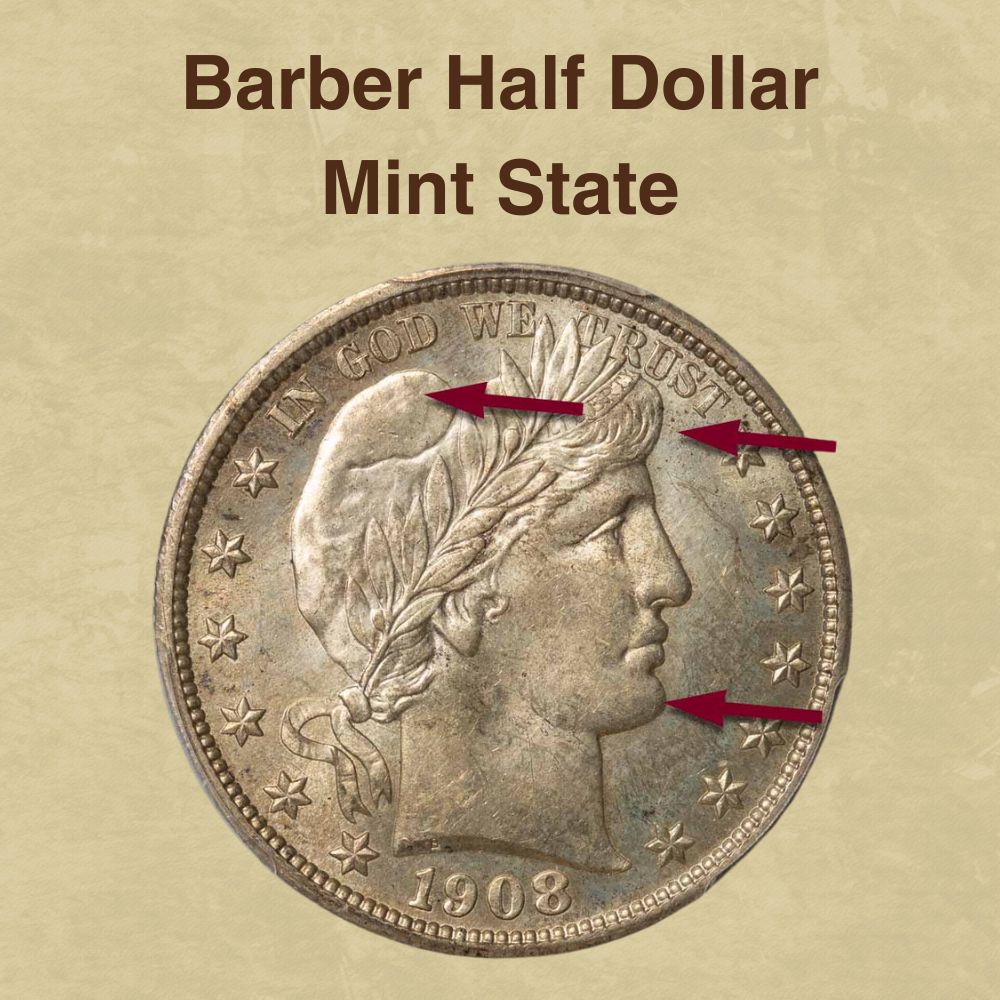 Barber Half Dollar Mint State
