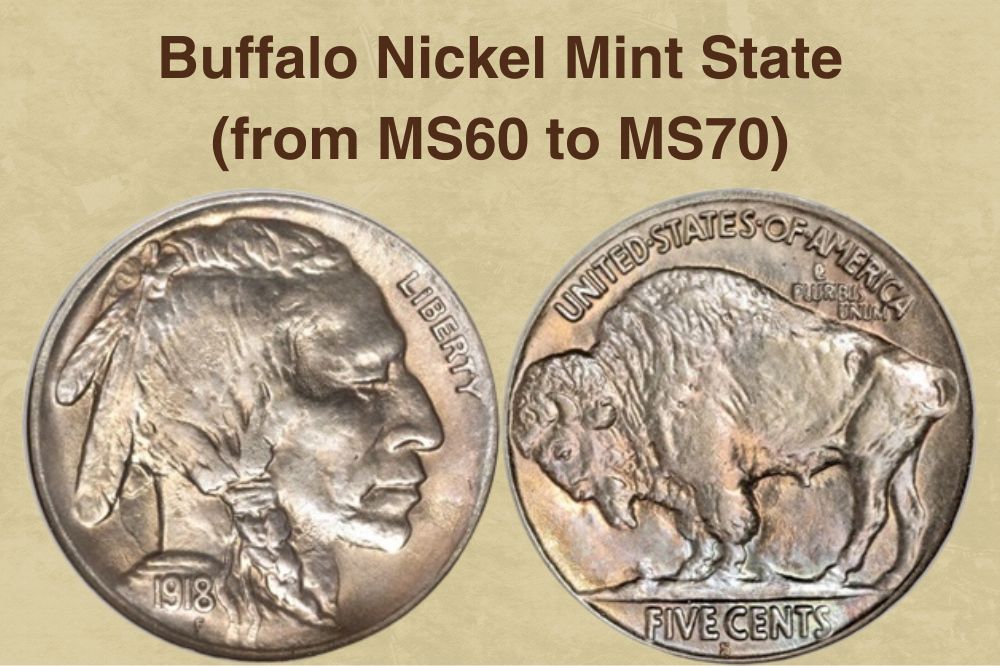 Buffalo Nickel Mint State (from MS60 to MS70)