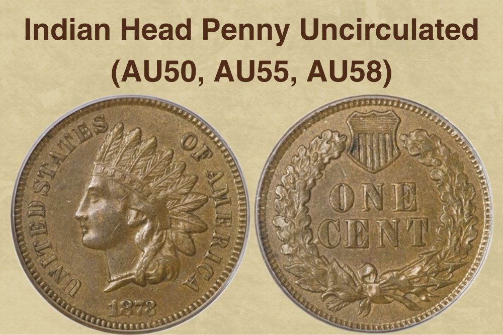 Indian Head Penny Uncirculated (AU50, AU55, AU58)
