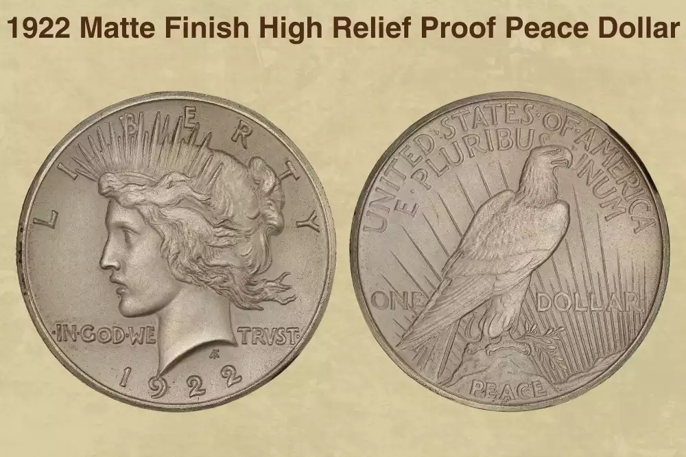 1922 Matte Finish High Relief Proof Peace Dollar