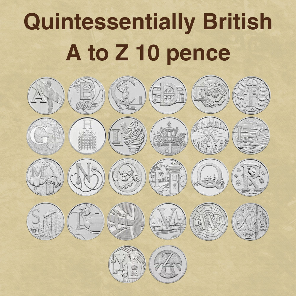 Quintessentially British A to Z 10 pence