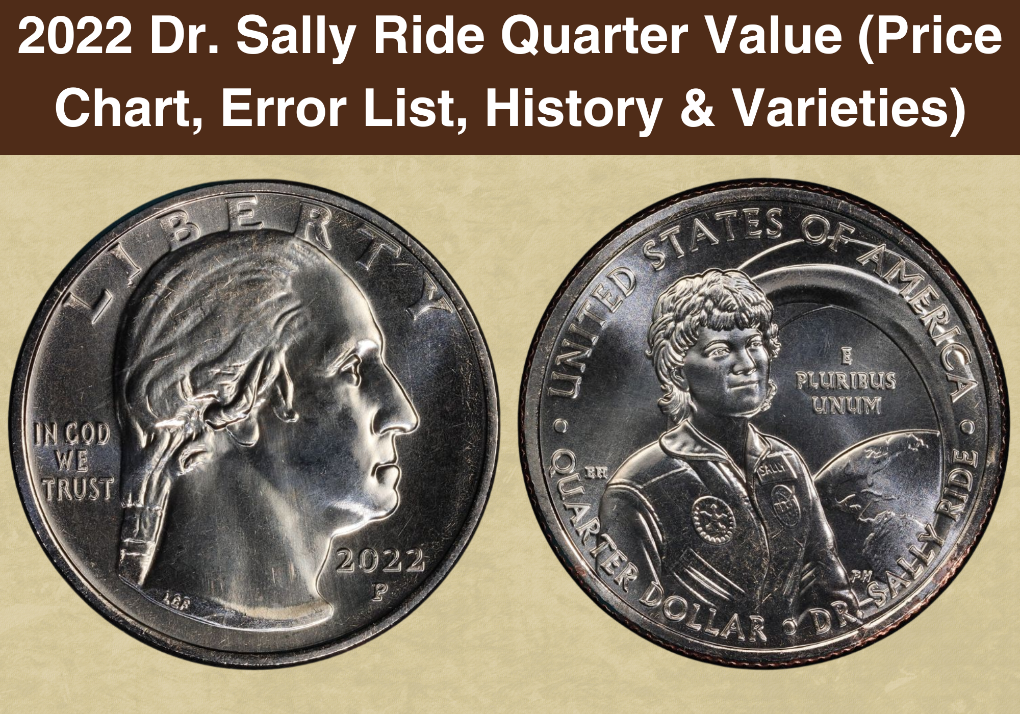 2022 Dr. Sally Ride Quarter Coin Value (Errors List, “D”, “S” & “P” Mint Mark Worth)