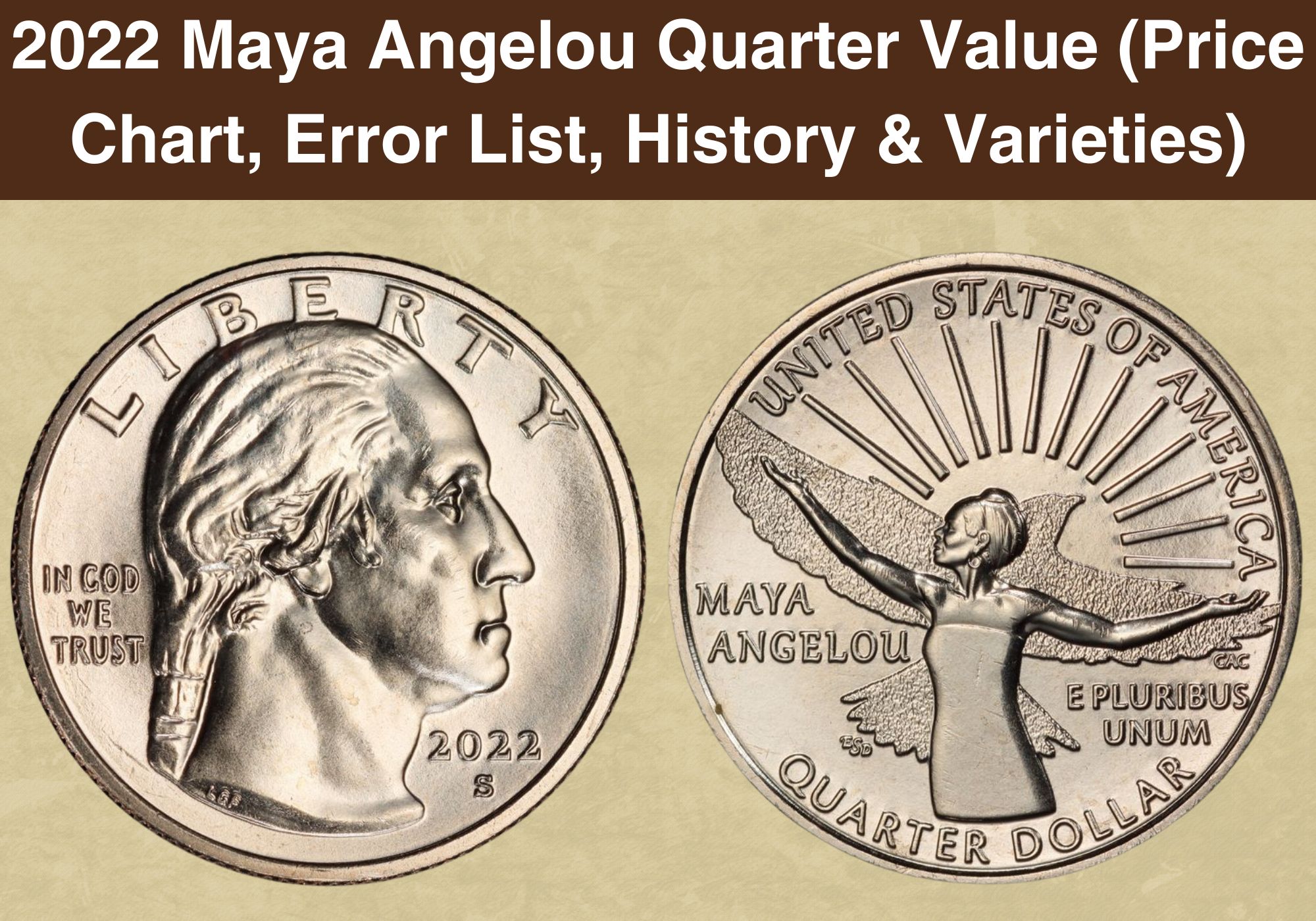 2022 Maya Angelou Quarter Coin Value (Errors List, “D”, “S” & “P” Mint Mark Worth)