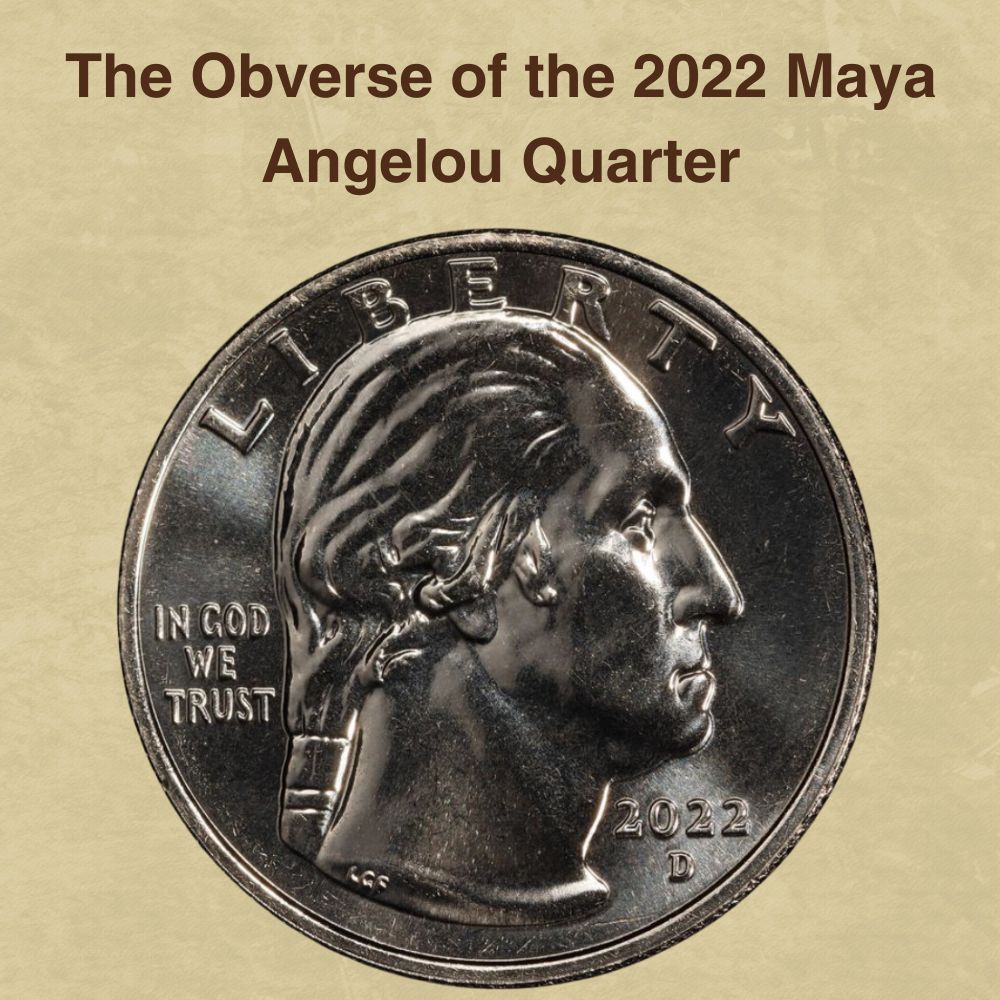 The Obverse of the 2022 Maya Angelou Quarter