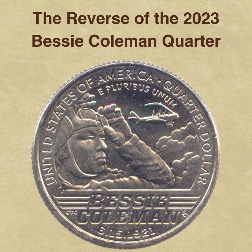 The Reverse of the 2023 Bessie Coleman Quarter