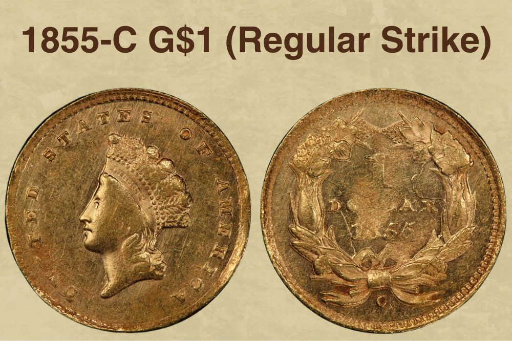 1855-C G$1 (Regular Strike)
