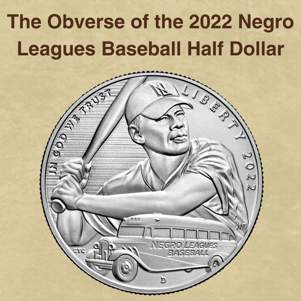 The Obverse of the 2022 Negro Leagues Baseball Half Dollar
