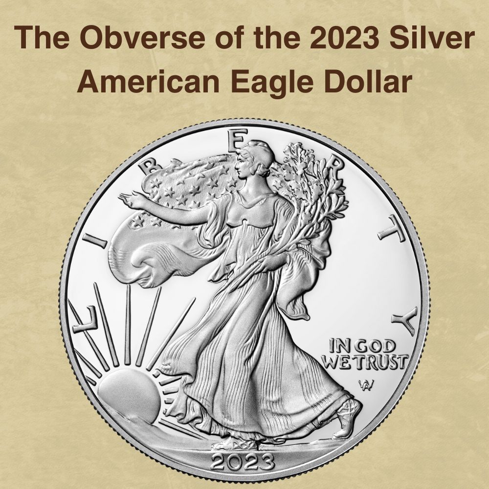 The Obverse of the 2023 Silver American Eagle Dollar