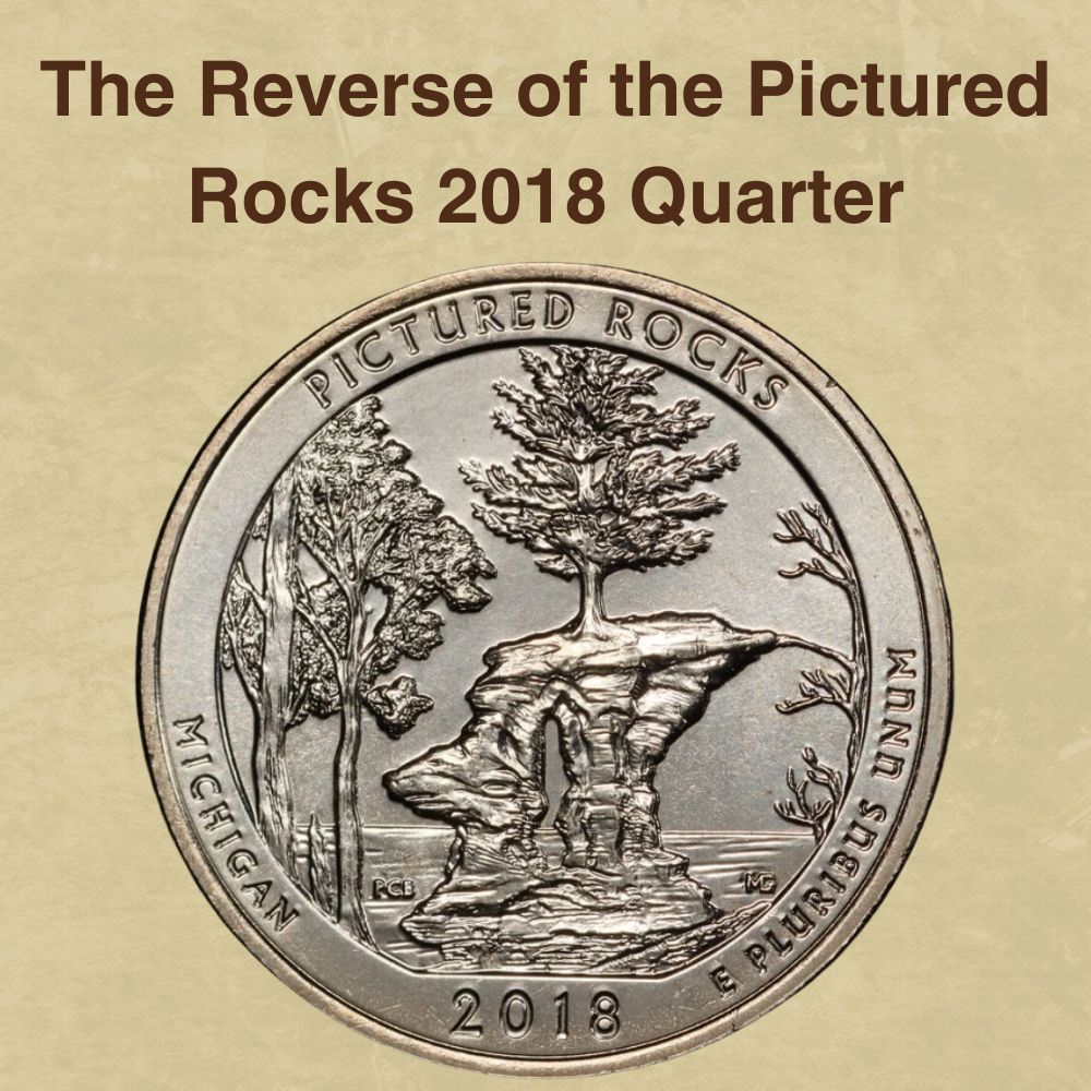 The Reverse of the Pictured Rocks 2018 Quarter