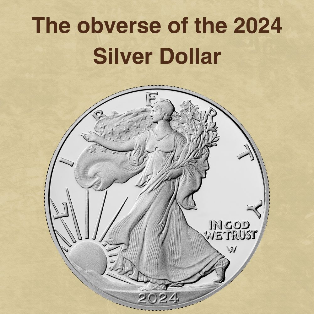 The obverse of the 2024 Silver Dollar
