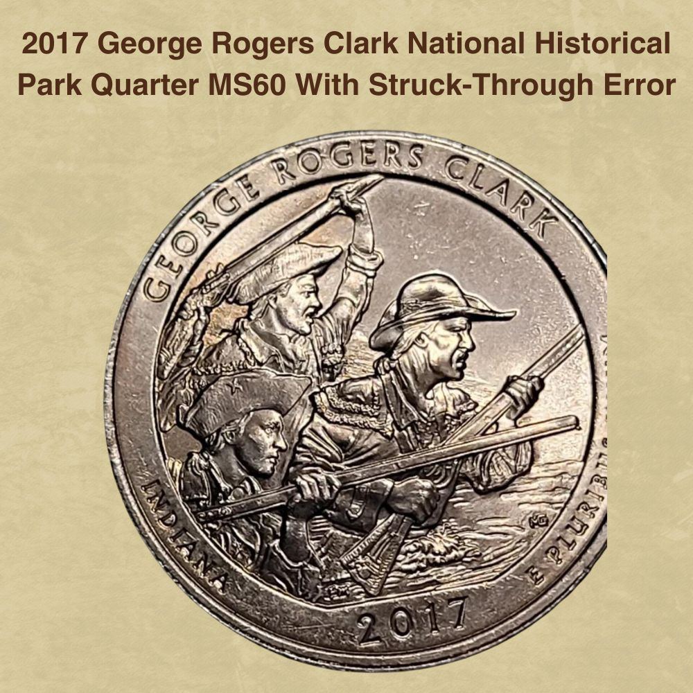 2017 George Rogers Clark National Historical Park Quarter MS60 With Struck-Through Error