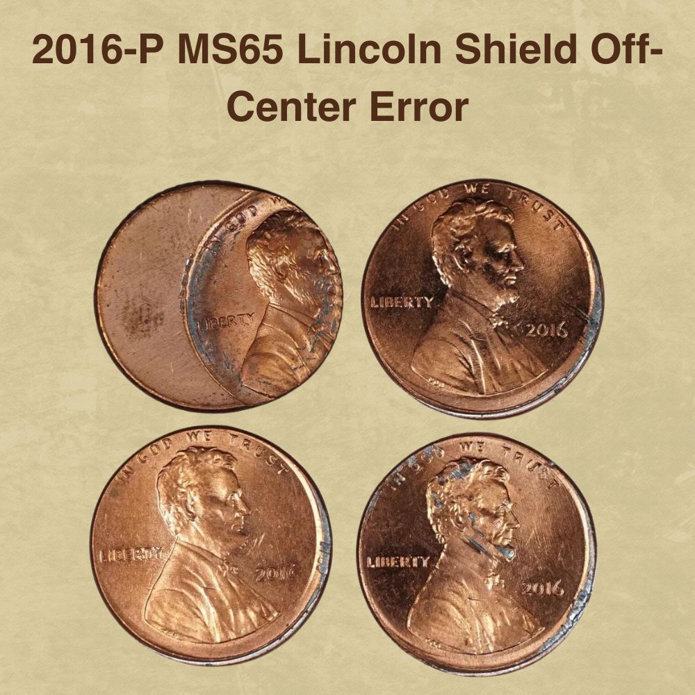 2016-P MS65 Lincoln Shield Off-Center Error