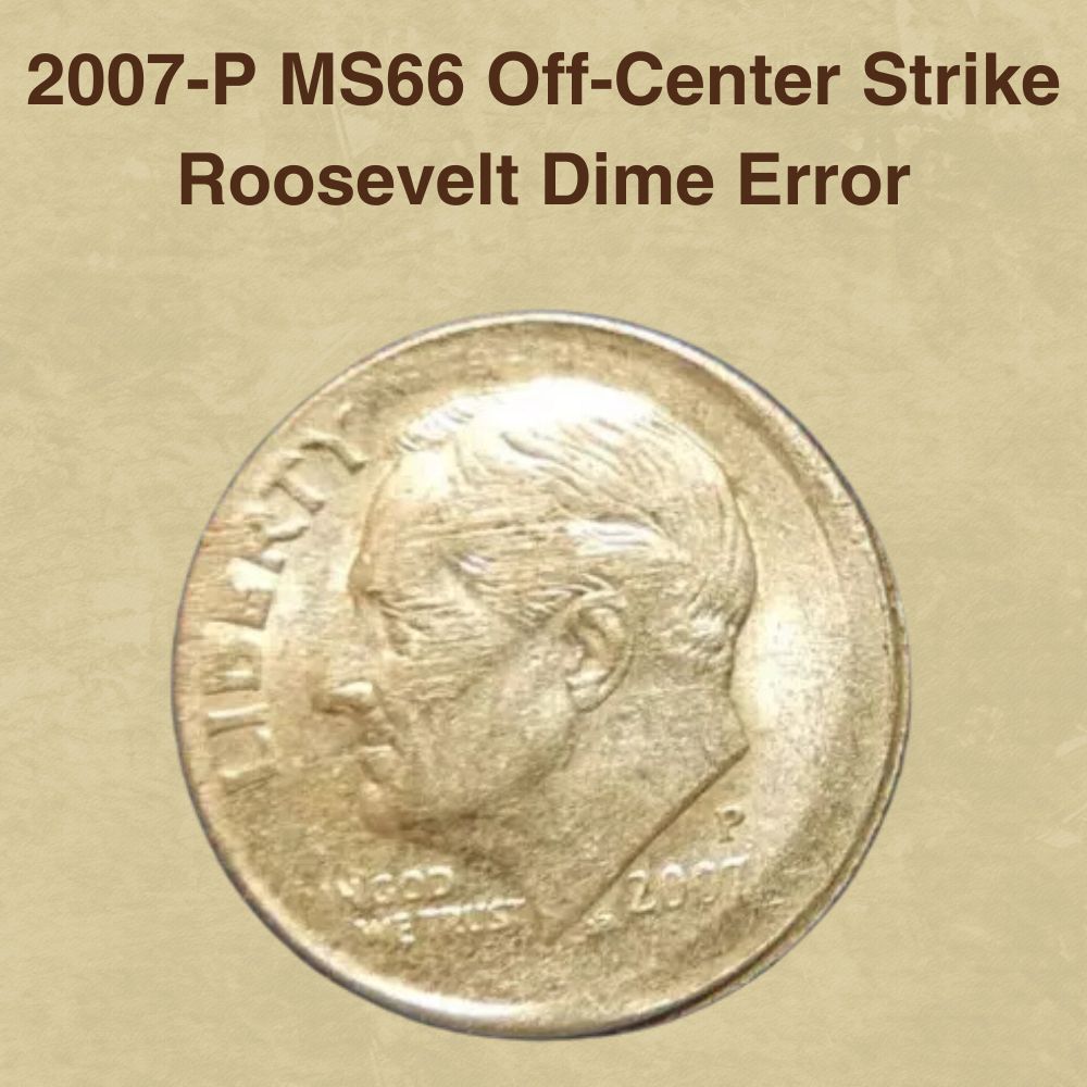 2007-P MS66 Off-Center Strike Roosevelt Dime Error