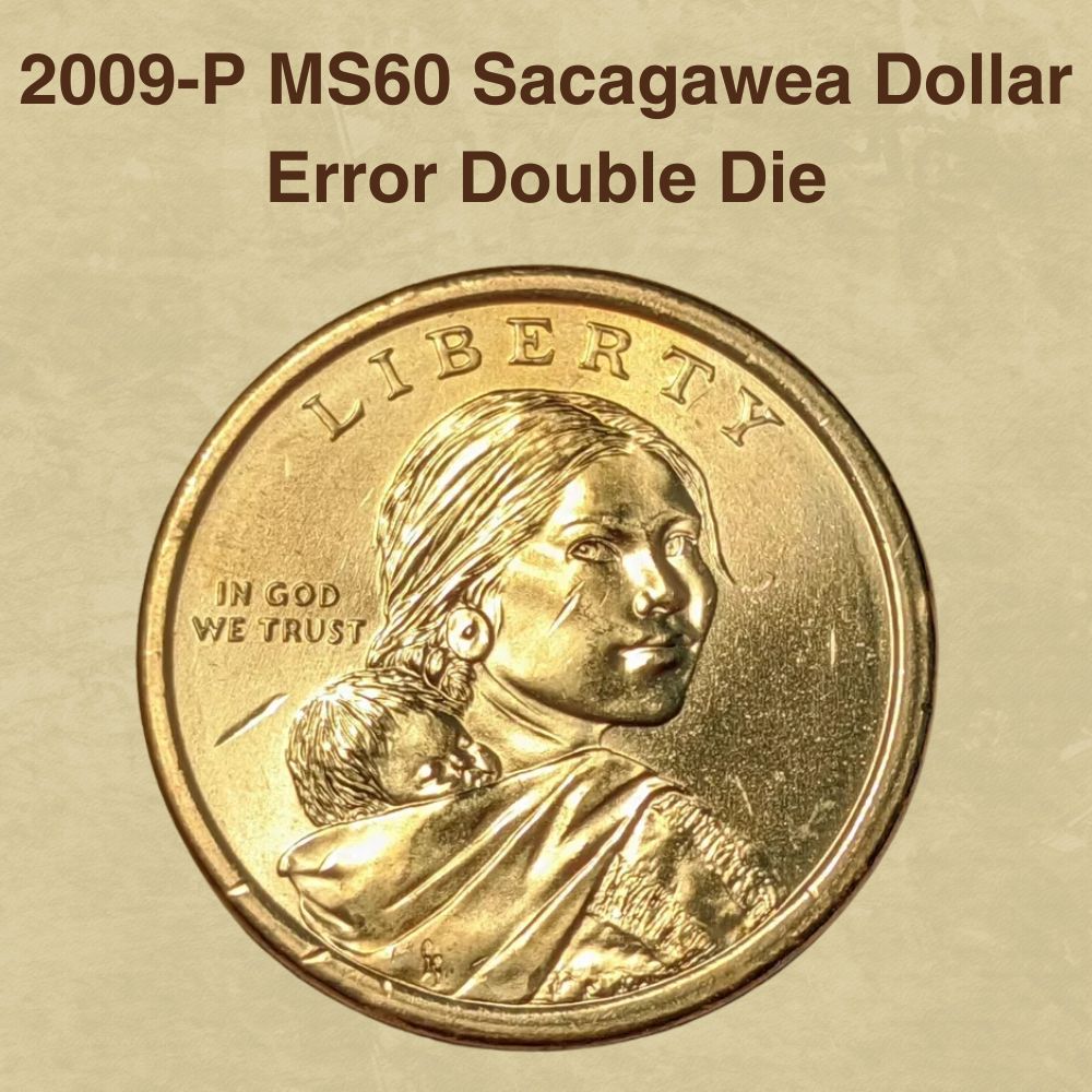 2009-P MS60 Sacagawea Dollar Error Double Die