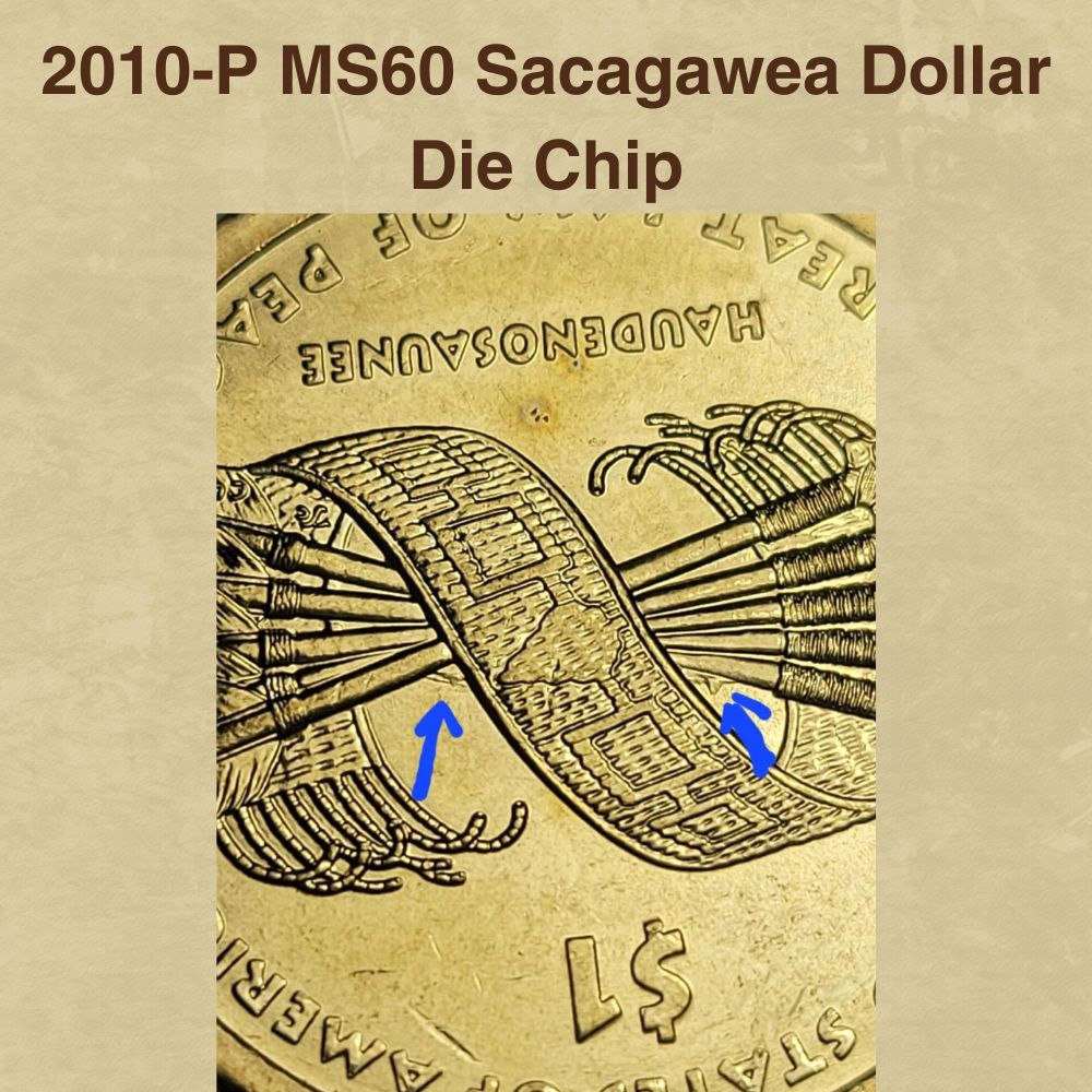 2010-P MS60 Sacagawea Dollar Die Chip