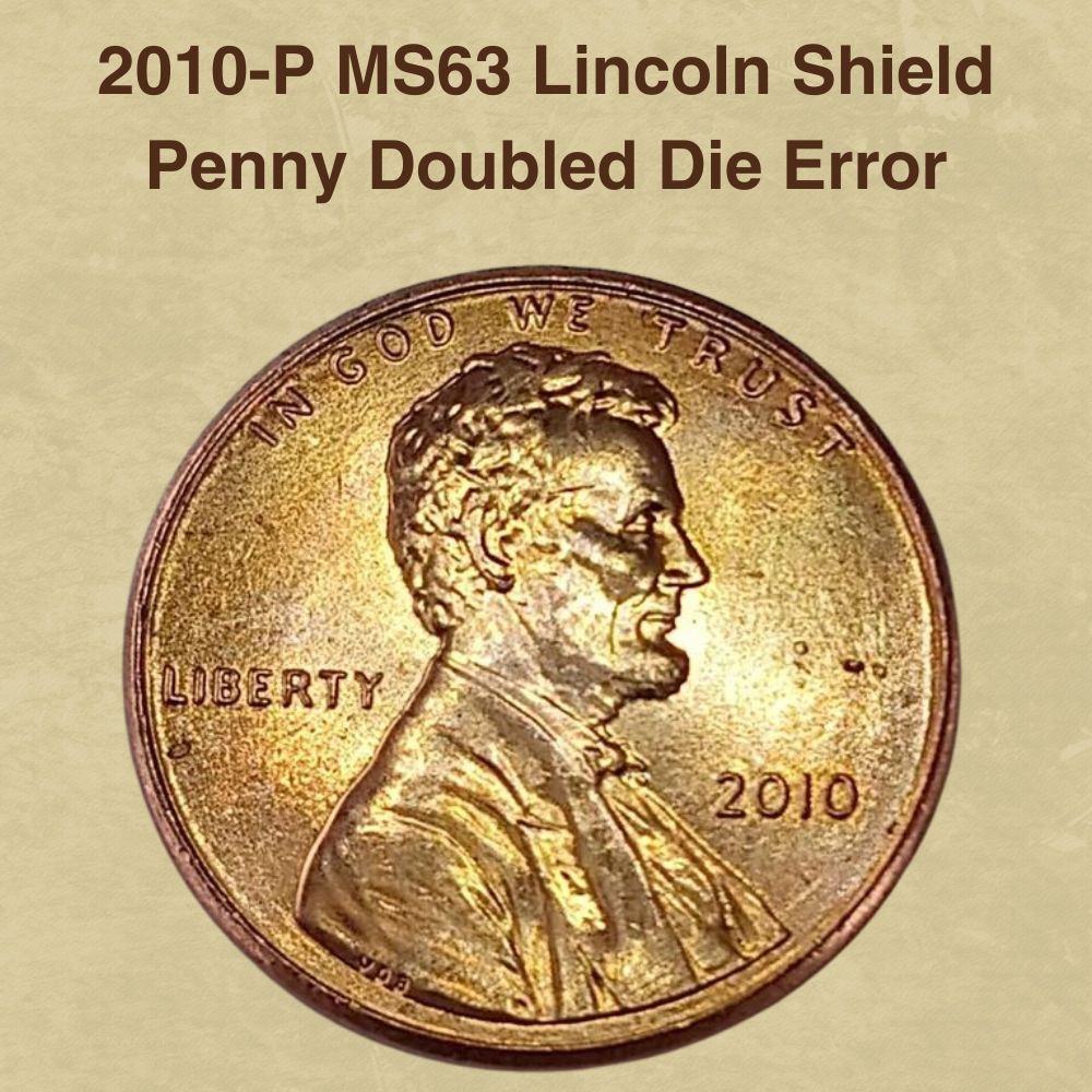 2010-P MS63 Lincoln Shield Penny Doubled Die Error