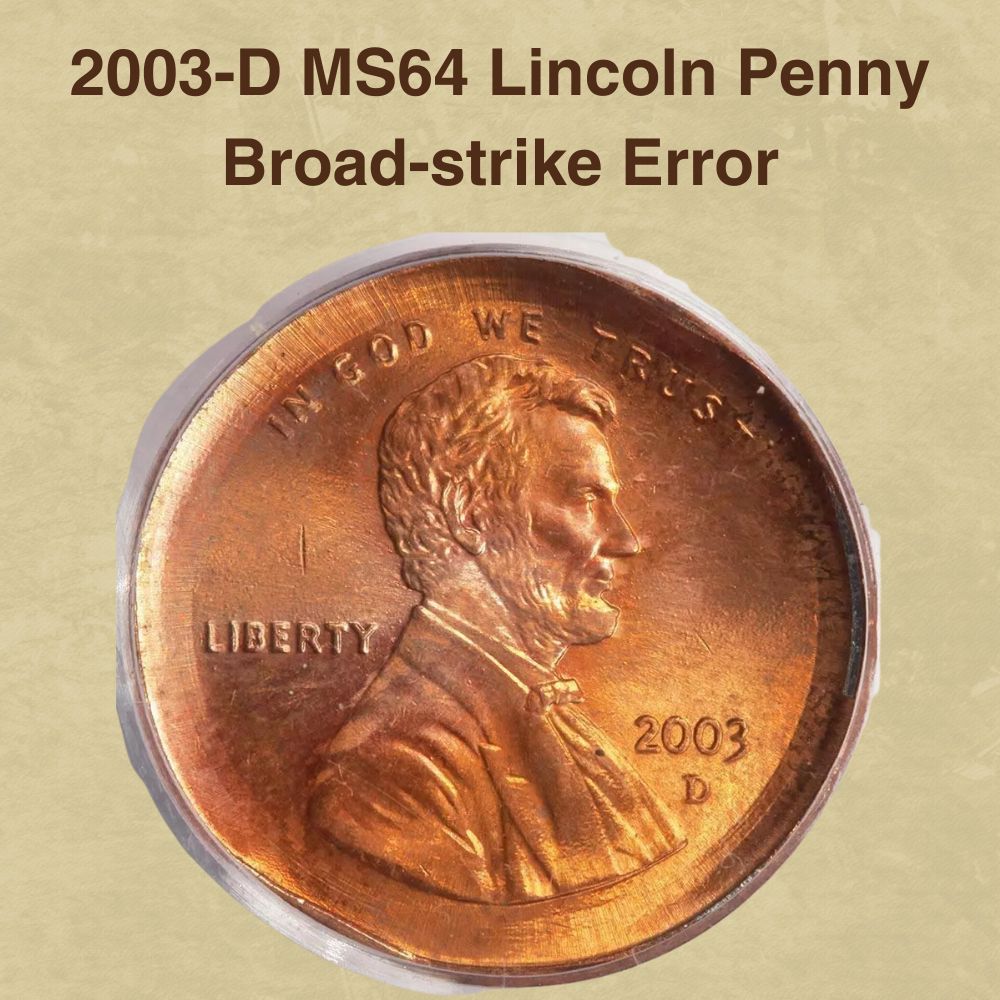 2003-D MS64 Lincoln Penny Broad-strike Error