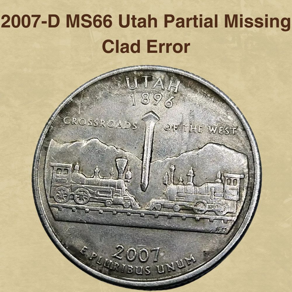 2007-D MS66 Utah Partial Missing Clad Error