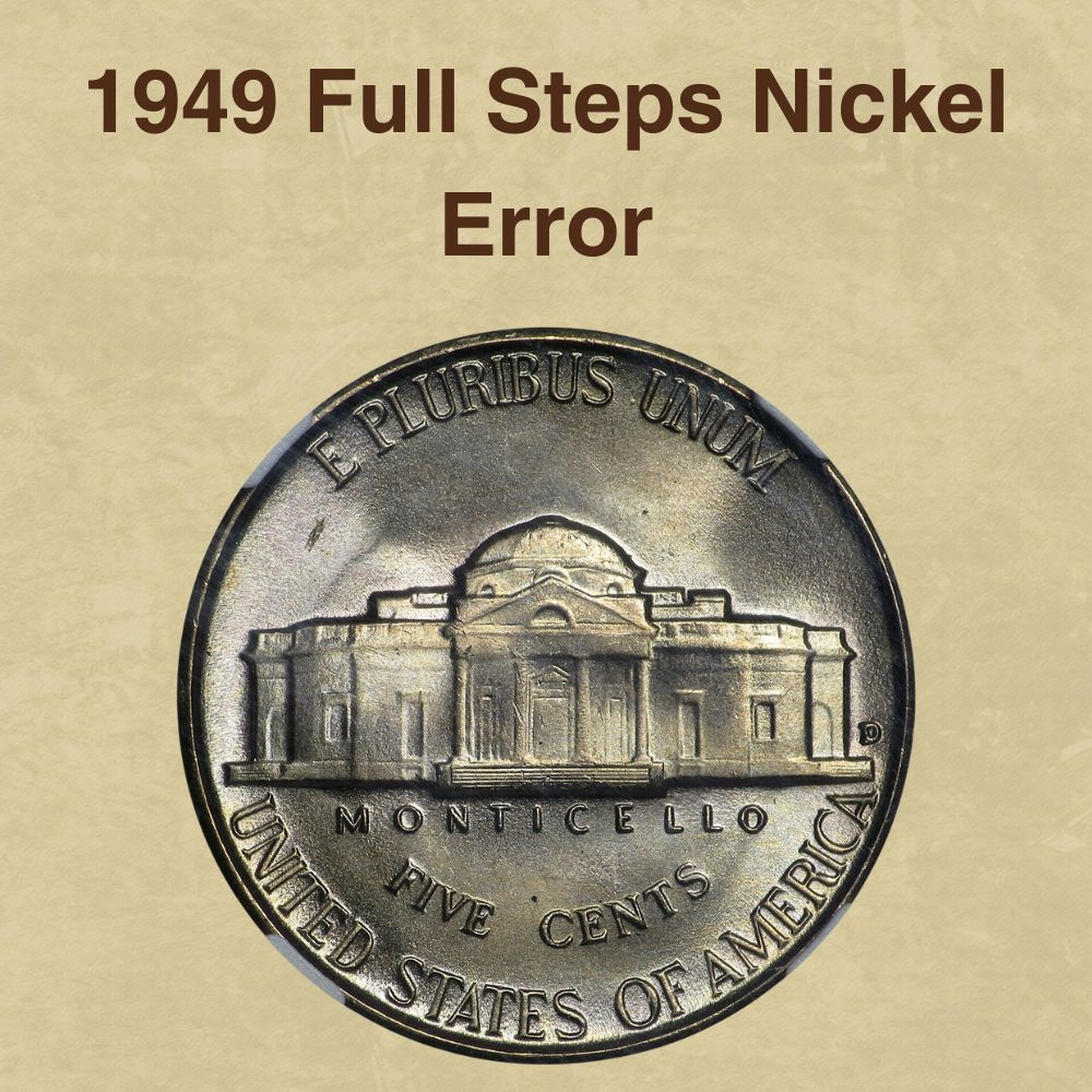 1949 Full Steps Nickel Error