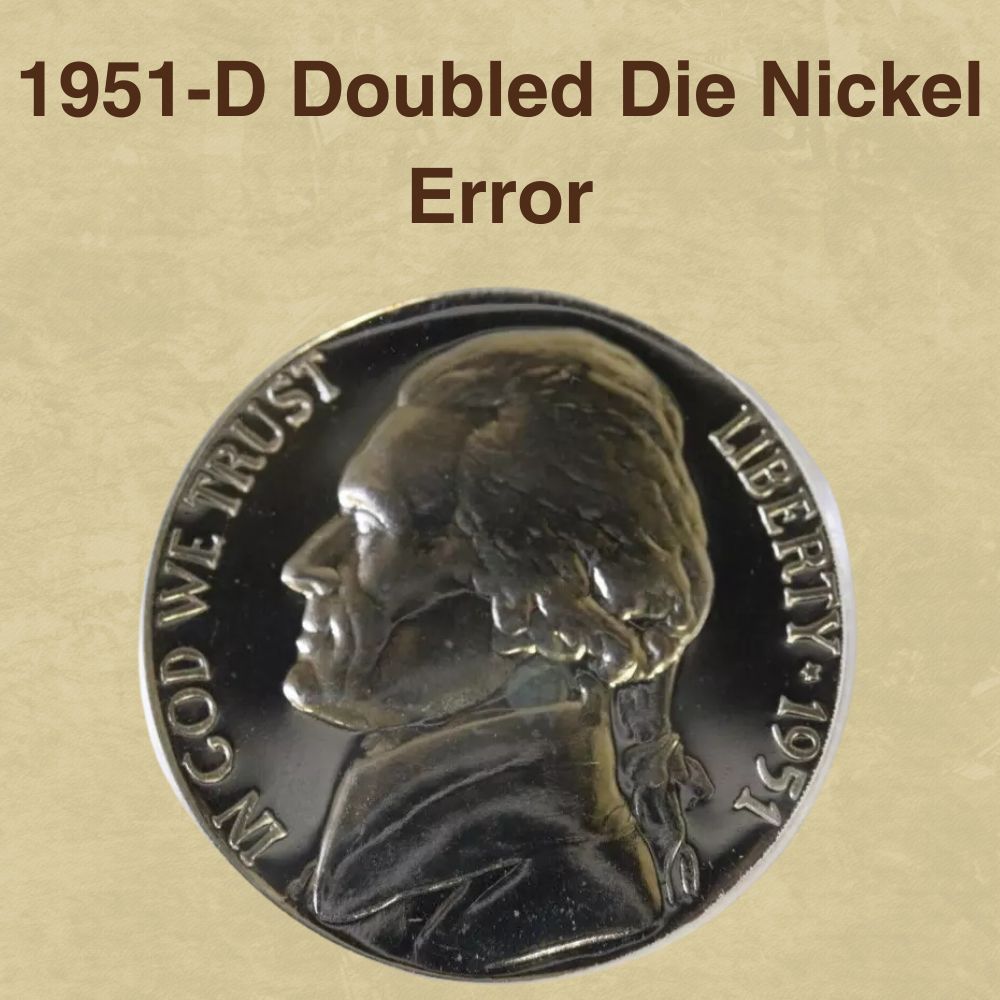 1951-D Doubled Die Nickel Error